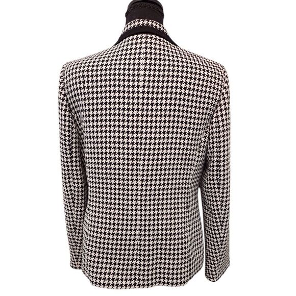 KASPER Houndstooth Blazer Size 8P Women's Black White Suit Coat Jacket Ladies - Picture 5 of 16